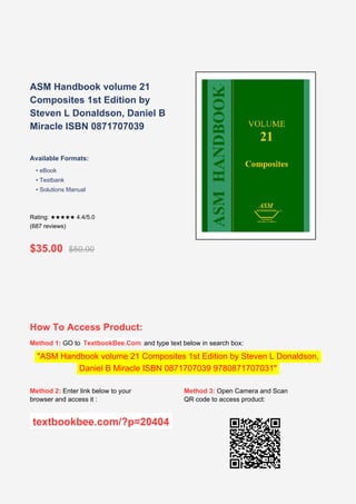Comprehensive Guide to ASM Handbook Volume 21: Composites 1st Edition | PDF