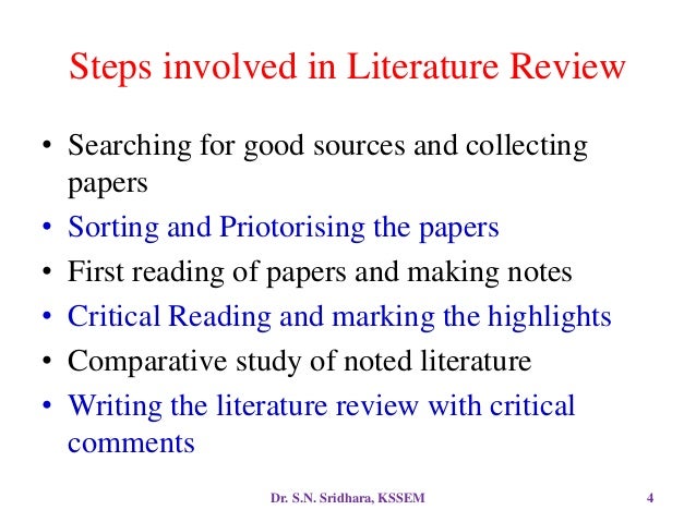 Comments on literature review