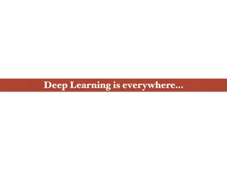 Deep Learning is everywhere…
 