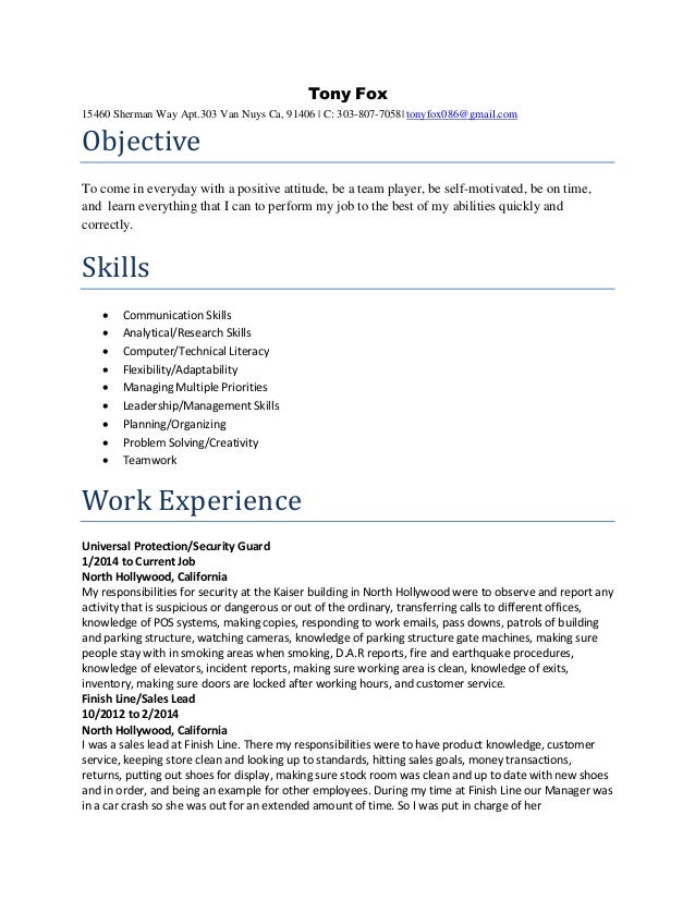 resume movie theater resume