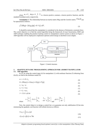 Adaptive dynamic programing based optimal control for a robot ...
