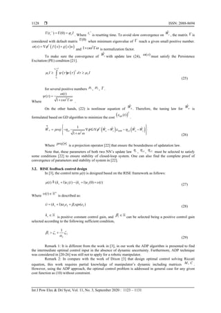 Adaptive dynamic programing based optimal control for a robot ...