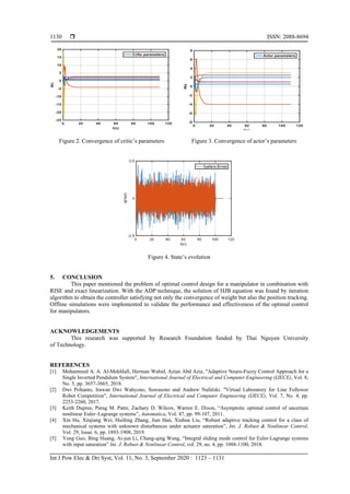 Adaptive dynamic programing based optimal control for a robot ...