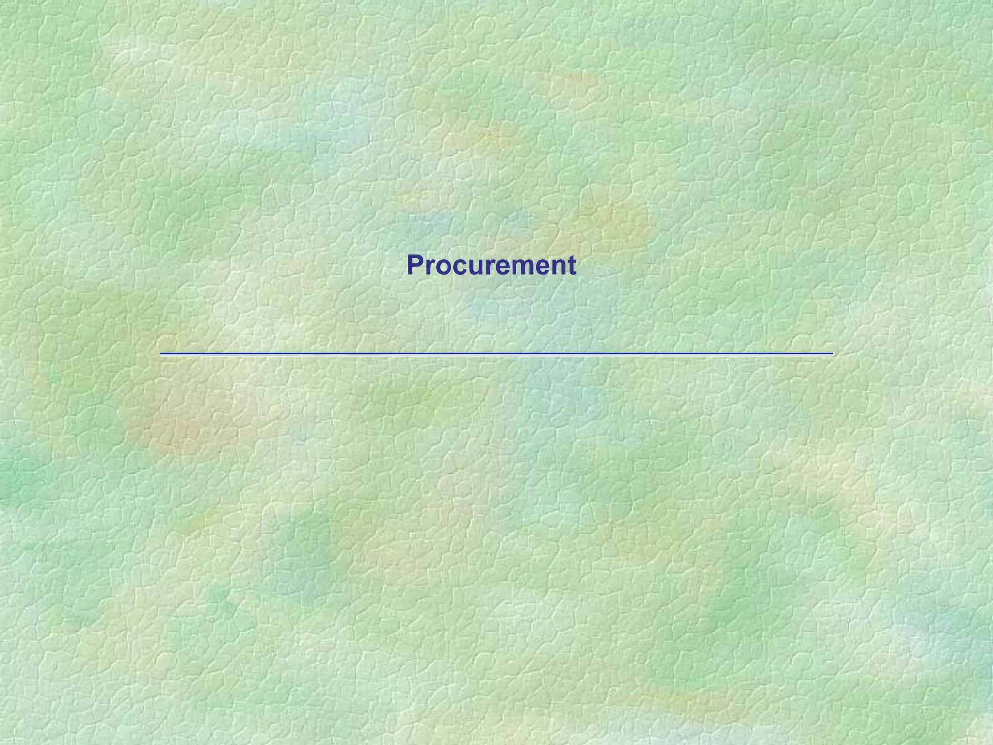 Procurement
 