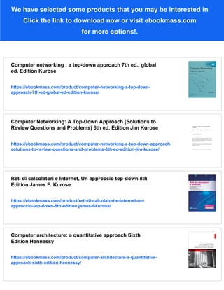 Computer Networking: A Top-Down Approach 8th Edition James F. Kurose | PDF