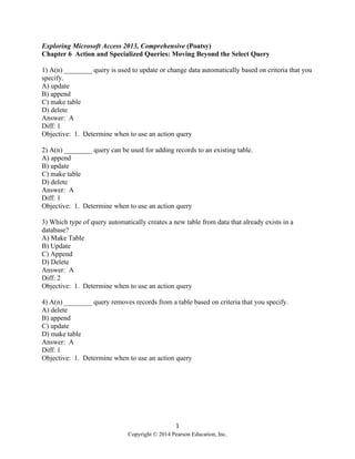 Comprehensive Guide to Microsoft Access 2013 Action Queries and Data ...