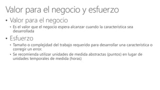 • Valor para el negocio
• Esfuerzo
 
