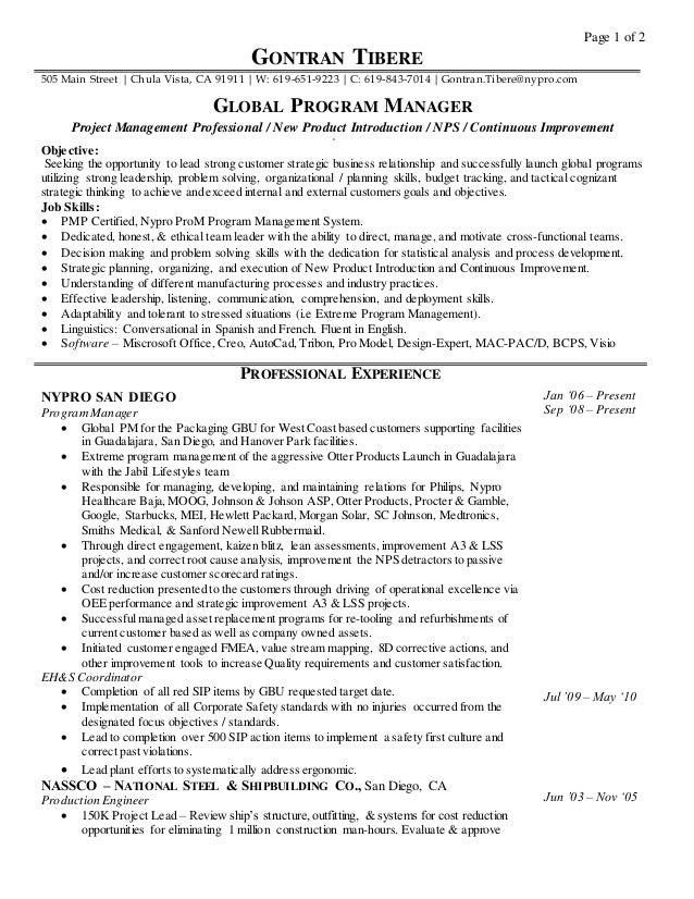 GT Resume June 2016 generic - Gt Resume June 2016 Generic 1 638 