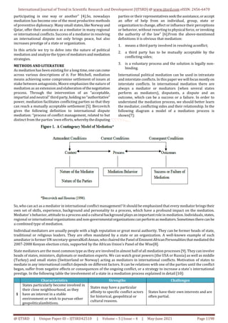 Concept of Political Mediation in International Conflict Management | PDF