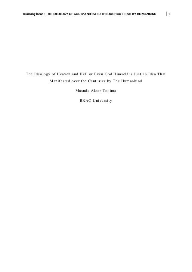 THE IDEOLOGY OF GOD MANIFESTED THROUGHOUT TIME BY HUMANKIND
