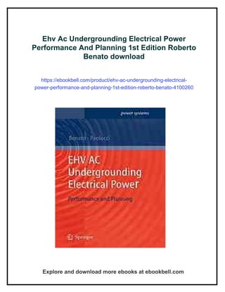 Ehv Ac Undergrounding Electrical Power Performance And Planning 1st ...