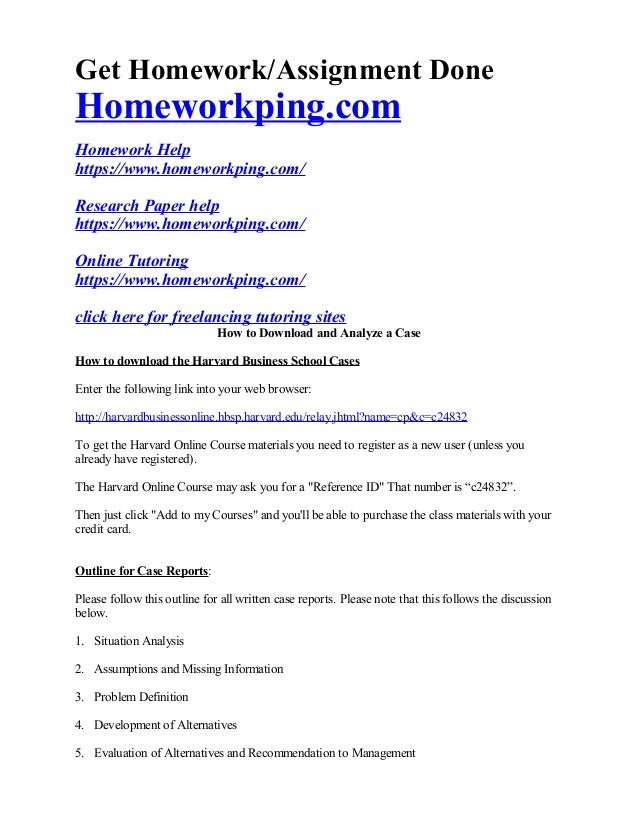 Homework help handout