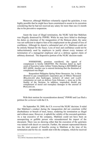 Philippine Spring Water Resources Inc./ Danilo Y. Lua versus Court of ...