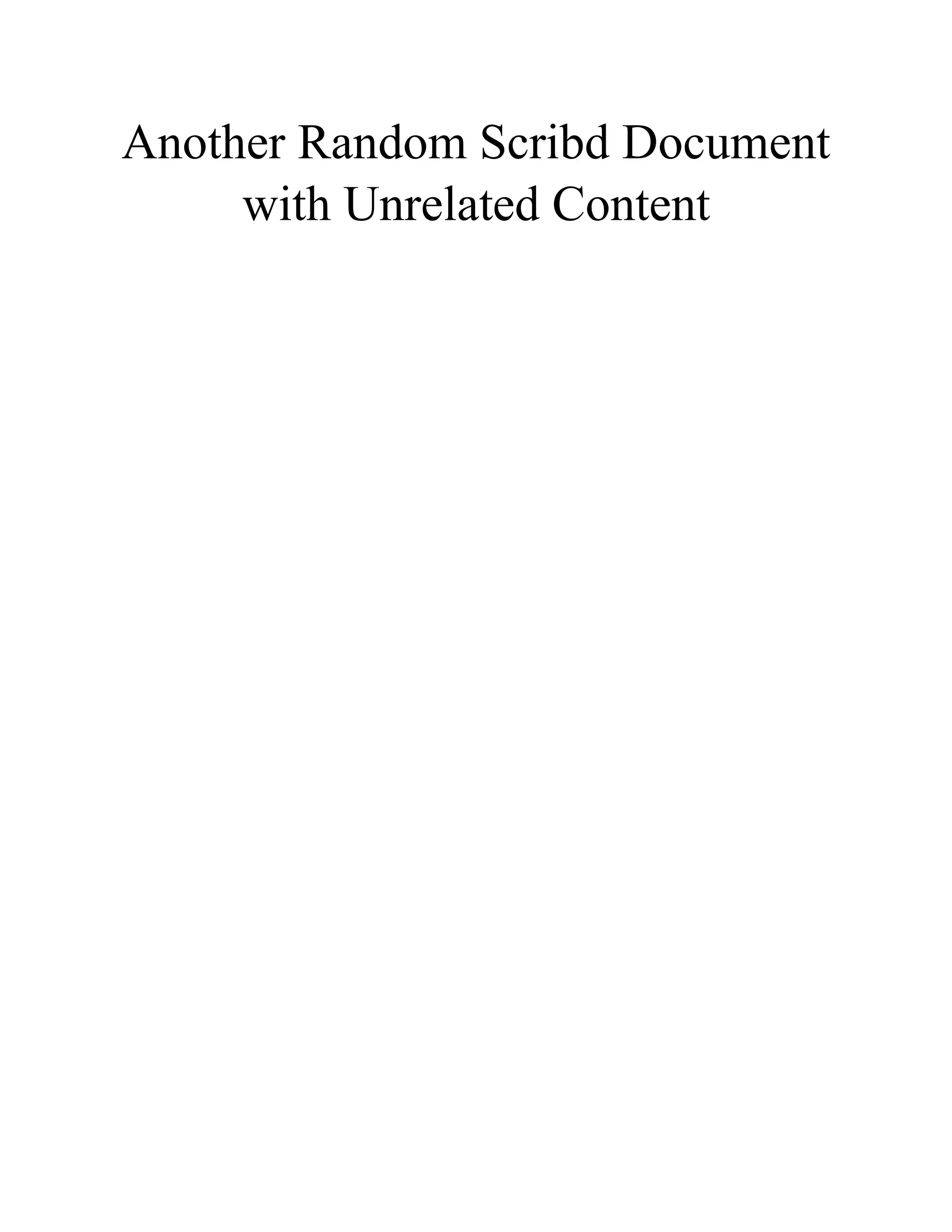 Another Random Scribd Document with Unrelated Content 