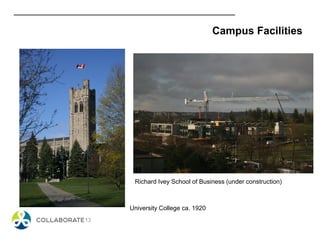 Campus Facilities
Richard Ivey School of Business (under construction)
University College ca. 1920
 