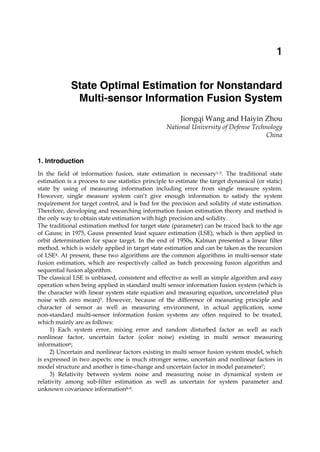Sensor Fusion For Position Estimation In Networked Systems Calafiore | PDF