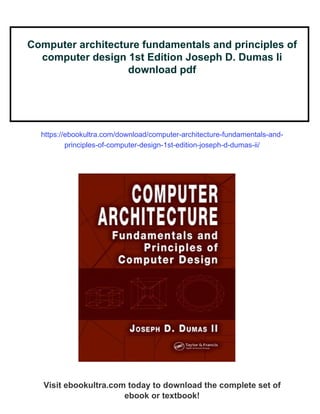 Computer architecture fundamentals and principles of computer design ...