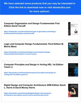 Computer architecture fundamentals and principles of computer design ...