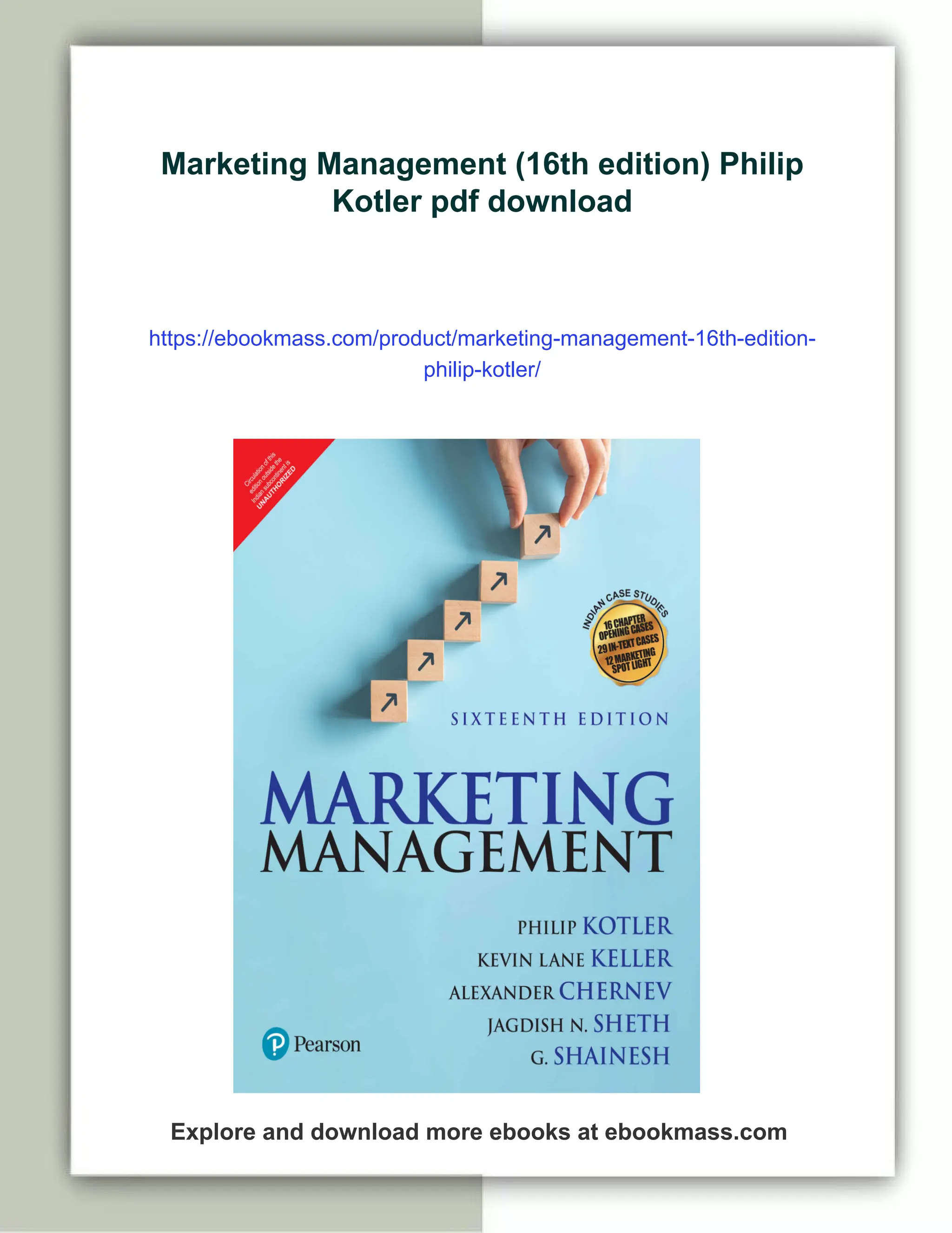 Marketing Management (16th edition) Philip
Kotler pdf download
https://ebookmass.com/product/marketing-management-16th-edition-
philip-kotler/
Explore and download more ebooks at ebookmass.com
 