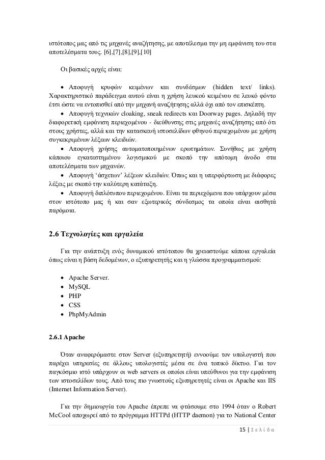 παραδείγματα ενδιαφερόντων ιστότοπων που χρονολογείται στα μέσα της δεκαετίας του 50