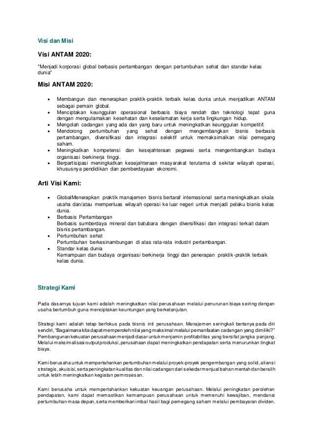 Contoh Daftar Riwayat Hidup Pt Antam