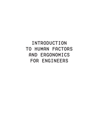 Introduction To Human Factors And Ergonomics For Engineers M Lehto | PDF