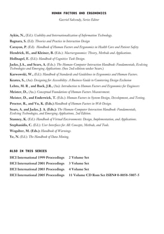 Introduction To Human Factors And Ergonomics For Engineers M Lehto | PDF