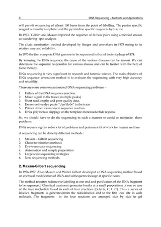 Dna Sequencing Methods And Applns A Munshi | PDF