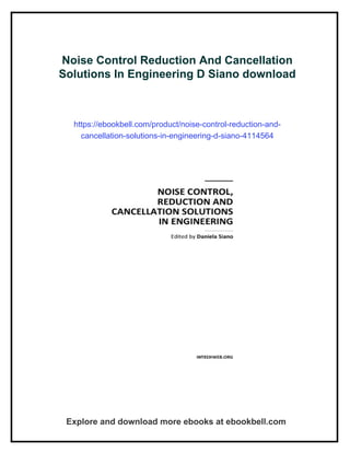 Noise Control Reduction And Cancellation Solutions In Engineering D ...