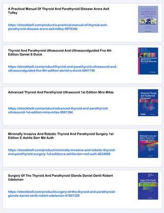 Thyroid And Parathyroid Diseases New Insights Into Some Old New Issues ...