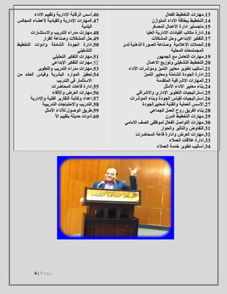 6 | P a g e
81.‫الفعال‬ ‫التخطيط‬ ‫مهارات‬
84.‫المتوازن‬ ‫االداء‬ ‫ببطاقة‬ ‫التخطيط‬
85.‫المصغر‬ ‫األعمال‬ ‫ادارة‬ ‫ماجستير‬
81.‫العليا‬ ‫االدارية‬ ‫القيادات‬ ‫مكاتب‬ ‫ادارة‬
87.‫وحل‬ ‫اإلبداعي‬ ‫التفكير‬‫المشكالت‬
81.‫لدى‬ ‫الذهنية‬ ‫الصورة‬ ‫وصناعة‬ ‫اإلعالمية‬ ‫الحمالت‬
‫المحلية‬ ‫المجمتمعات‬
86.‫الجمهور‬ ‫مع‬ ‫التعامل‬ ‫مهارات‬
21.‫االعمال‬ ‫وتوزيع‬ ‫التشغيلي‬ ‫التخطيط‬
28.‫األداء‬ ‫ومؤشرات‬ ‫التميز‬ ‫معايير‬ ‫تطوير‬ ‫أساليب‬
22.‫التميز‬ ‫ومعايير‬ ‫الشاملة‬ ‫الجودة‬ ‫ادارة‬
21.‫المتقدمة‬ ‫االشرافية‬ ‫المهارات‬
24.‫األمثل‬ ‫األداء‬ ‫معايير‬ ‫بناء‬
25.‫واالشرافي‬ ‫اإلداري‬ ‫التطوير‬ ‫إستراتيجيات‬
21.‫المؤشرات‬ ‫وبناء‬ ‫الجودة‬ ‫لقياس‬ ‫استراتيجيات‬
27.‫لمعاييرالجودة‬ ‫والفنية‬ ‫العملية‬ ‫األسس‬
21.‫الجماعي‬ ‫العمل‬ ‫روح‬ ‫الفريق‬ ‫بناء‬
26.‫المرن‬ ‫التخطيط‬ ‫مهارات‬
11.‫االمامي‬ ‫الصف‬ ‫لموظفي‬ ‫الفعال‬ ‫التواصل‬ ‫مهارات‬
18.‫وا‬ ‫والتاثير‬ ‫التفاوض‬‫لحوار‬
12.‫المحاضرات‬ ‫قاعة‬ ‫وادارة‬ ‫العرض‬ ‫مهارات‬
11.‫العمالء‬ ‫عالقات‬ ‫ادارة‬
14.‫العمالء‬ ‫خدمة‬ ‫تطوير‬ ‫أساليب‬
41.‫االداء‬ ‫وتقييم‬ ‫اإلدارية‬ ‫الرقابة‬ ‫أسس‬
47.‫المجالس‬ ‫ألعضاء‬ ‫والقيادية‬ ‫اإلدارية‬ ‫المهارات‬
‫البلدية‬
41.‫واالستشارات‬ ‫التدريب‬ ‫مدراء‬ ‫مهارات‬
46.‫القرار‬ ‫وصناعة‬ ‫المشكالت‬ ‫حل‬
51.‫التخطيط‬ ‫وادوات‬ ‫الشاملة‬ ‫الجودة‬ ‫ادارة‬
‫التشغيلي‬
58.‫التحليلي‬ ‫التفكير‬ ‫مهارات‬
25.‫اإلبداعي‬ ‫التفكير‬ ‫مهارات‬
51.‫والتطوير‬ ‫التدريب‬ ‫مدراء‬ ‫مهارات‬
54.‫الموارد‬ ‫تحفيز‬‫من‬ ‫العائد‬ ‫وقياس‬ ‫البشرية‬
‫التدريب‬ ‫في‬ ‫االستثمار‬
55.‫المحاضرات‬ ‫قاعات‬ ‫ادارة‬
51.‫واإللقاء‬ ‫العرض‬ ‫مهارات‬
57.‫واإلدارية‬ ‫الفنية‬ ‫التقارير‬ ‫وكتابة‬ ‫اعداد‬
51.‫التدريبية‬ ‫واالحتياجات‬ ‫التدريب‬
56.‫األمثل‬ ‫لألداء‬ ‫الوصول‬ ‫طريق‬
11.‫األ‬ ‫بتقييم‬ ‫حديثة‬ ‫أدوات‬
 