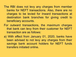 b) Maximum charges which can be levied for outward
transactions at originating bank for other transactions –
- For transac...