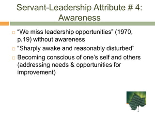 Together with regular reflection is essential for a servant leader