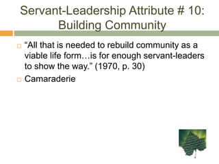 Servant-Leadership Attribute # 7: Foresight“Prescience, or foresight, is a better than average guess about what is going to happen when in the future.” (1970, p. 16)Understanding lessons from the past, realities of the present & likely consequences of future decisions