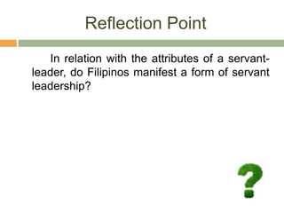 Servant-Leadership Attribute # 9: Commitment to the Growth of People“The secret of institution building is to be able to weld a team of such people by lifting them up to grow taller than they would otherwise be.” (1970, p. 14)Appreciating & encouraging others