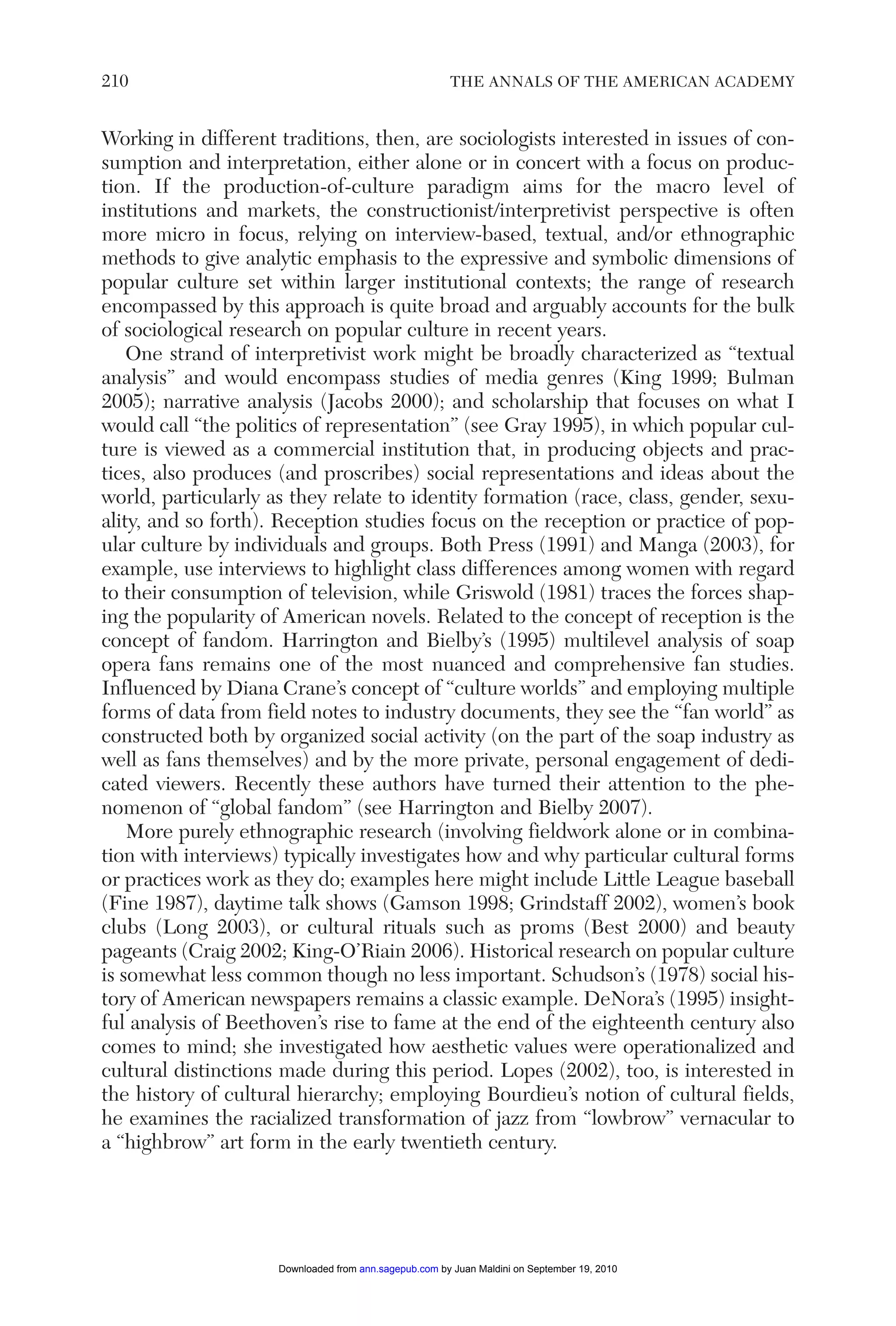 Culture and Popular Culture: a case for sociology | PDF