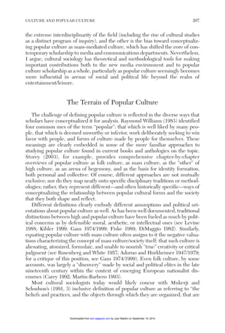 Culture and Popular Culture: a case for sociology | PDF