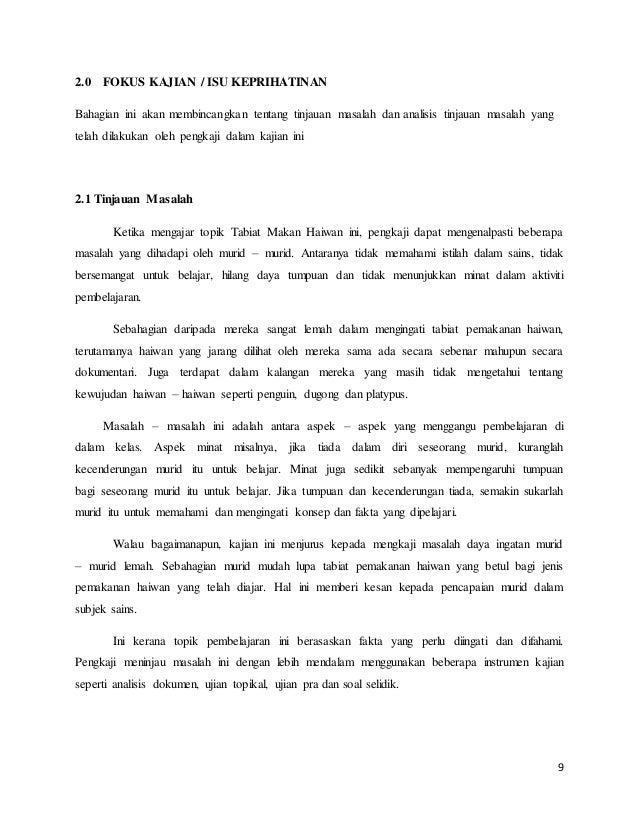 Contoh Refleksi Masalah Mengenal Nama Haiwan Galeea
