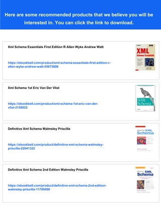 Xml Schema Essentials R Allen Wyke Andrew Watt | PDF