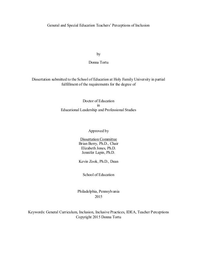 Phd thesis on inclusive education