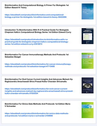 Bioinformatics For Biologists Pavel Pevzner Ron Shamir | PDF
