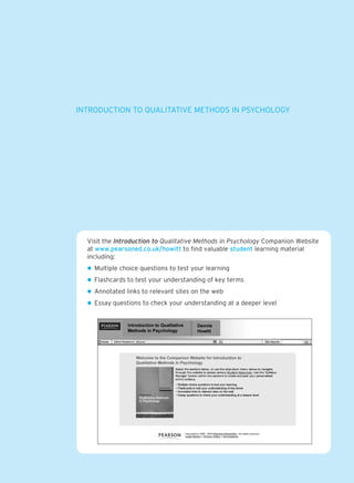 Introduction To Qualitative Methods In Psychology Dennis Howitt | PDF