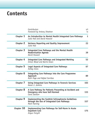 Integrated Care Pathways In Mental Health Julie Hall David Howard | PDF