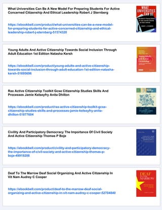 Active Citizenship And Community Learning Carol Packham | PDF