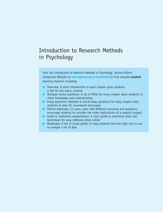 Introduction To Research Methods In Psychology 2nd Edition Dennis ...
