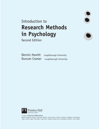 Introduction To Research Methods In Psychology 2nd Edition Dennis ...