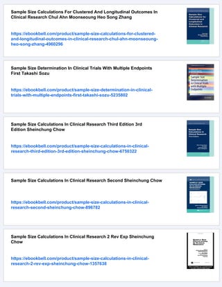 Sample Size Tables For Clinical Studies David Machin Et Al | PDF