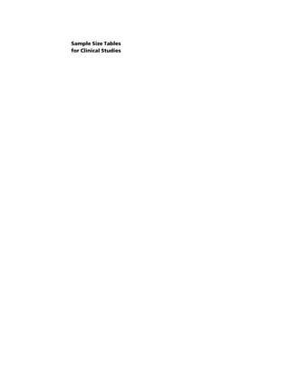 Sample Size Tables For Clinical Studies David Machin Et Al | PDF