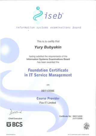 Certificates