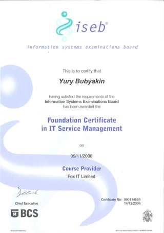 Certificates